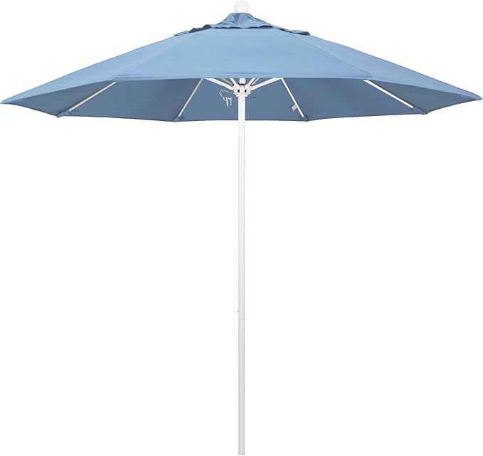 California Umbrella 9' Round Aluminum/Fiberglass Umbrella, Push Open,