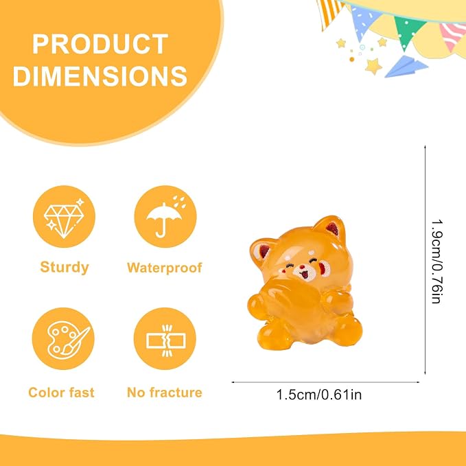 60 pcs Mini Resin Raccoon Many Styles Variety Tiny Luminous Animals Figures Miniature Little Small Animal Figurines Bulk for Micro Fairy Garden Landscape Accessories Hide Crafts Decor Aquarium