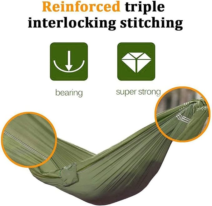 NOBRIM Camping Hammock Light Portable Hammock Nylon Color Matching Hammock Outdoor High Capacity for Double Person Recreation Vacation
