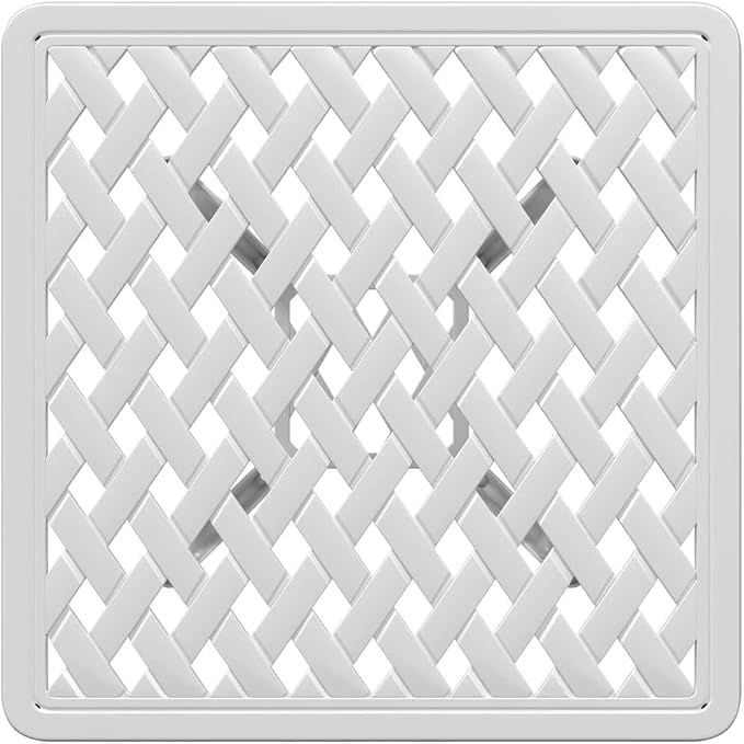 White Cast Aluminum Square Garden Table for Outdoor Patio Balcony, Durable Compact 4-Person Dining Furniture with Fade Resistant Finish