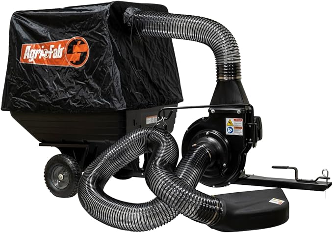 Agri-Fab Soft Top Mow-N-Vac Tow Behind Lawn Vacuum, 29 Cu Ft Leaf and Grass Collection System with 208cc Engine