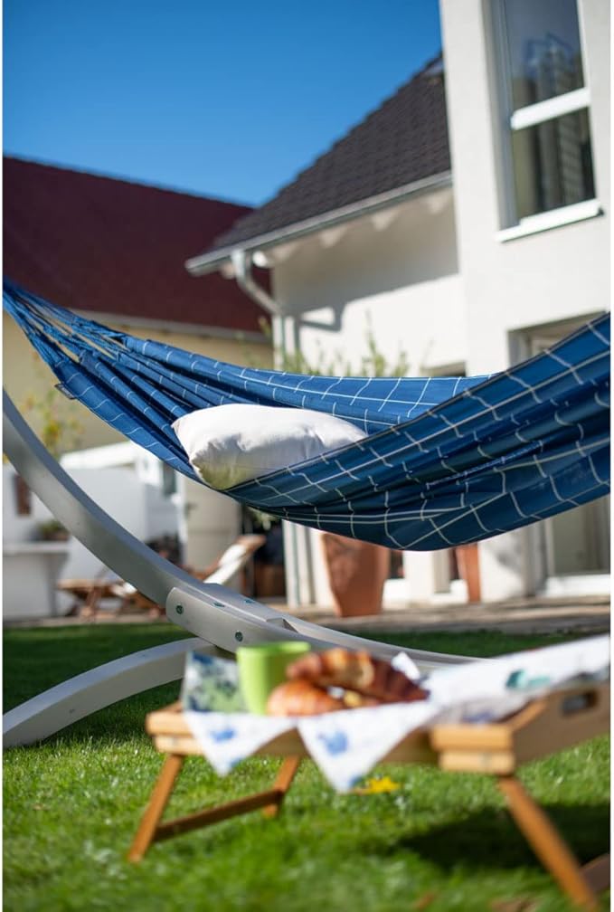 LA SIESTA Brisa Classic Hammock, Handmade, Weather-Resistant, Tear-Resistant Hammock for Indoor & Outdoor Relaxation, Size-Double - Marine