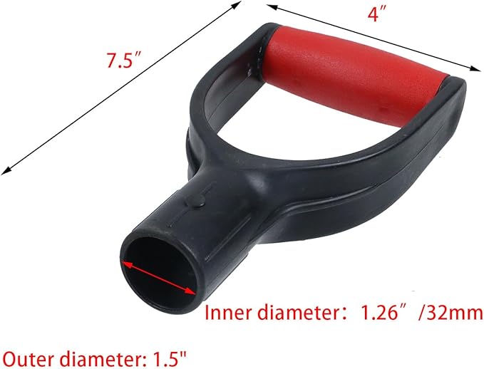 Coshar Replacement Shovel Handle Black Garden Spade Hand Shovel Plastic d Handle Shovels Replacement for Digging Gardening Tool Garden Shovel,Black 32mm Inner Diameter