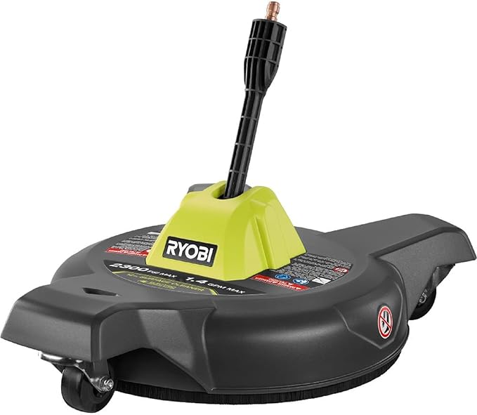 RYOBI 12 in. 2300 PSI Electric Pressure Washer Surface Cleaner with Casters Green, RY31SC12