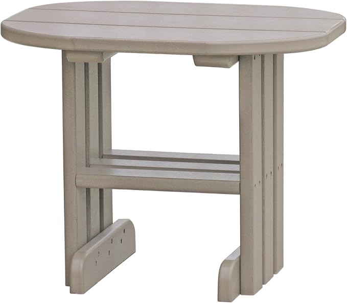 LuxCraft Poly Small Table Stand, Outdoor Side Tables for Patio, Weatherproof Patio End Table for Outside, Eco Friendly and UV Resistant HDPE - Amish Made in USA (Weatherwood)