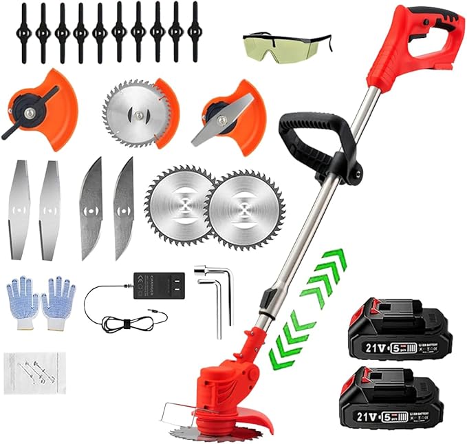 Grass Edger Cordless-Gjpwyfdc Battery Weed Wacker with Charger,21v Weed Eater Battery Powered Lightweight Brush Cutter