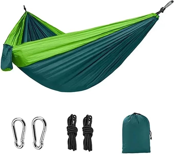 Hammock Hammock Outdoor Lightweight Camping Hammock Color Matching Single Person Nylon Swing Chair with Hanging Straps for Travel Hiking Quick-Opening(Color 4)