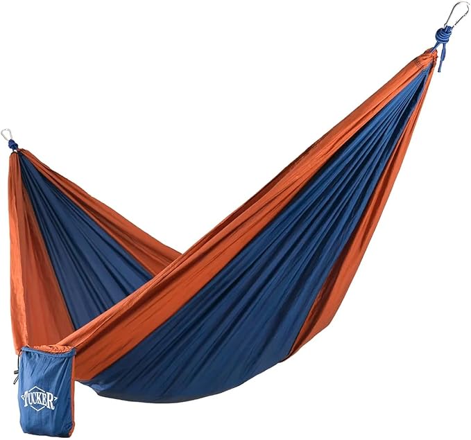 Circle Y Tucker Day Trip Portable Compact Durable Lightweight 10T Parachute Nylon Outdoor Camping Hammock with Steel Carabiners, Tree-Safe Straps, 250Lbs Weight Limit & Built-in Drawstring Pouch