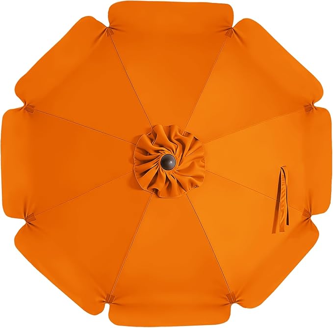 MASTERCANOPY Valance Patio Umbrella 9 ft Replacement Canopy for 8 Ribs-Orange Canopy Only