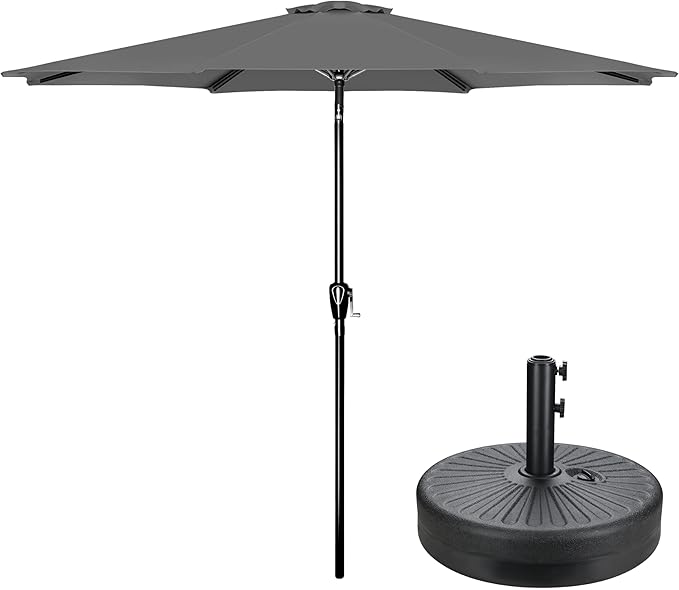Simple Deluxe 9ft Outdoor Market Table Patio Umbrella with Button Tilt