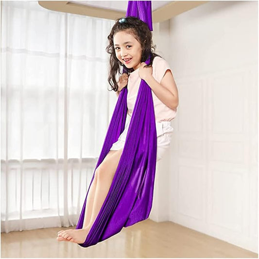 Kids Therapy Swing Adjustable Aerial Yoga Cuddle Hammock Indoor Outdoor Snuggle Swing with Special Needs Ideal for Children Calming & Relaxing Sensory Integration