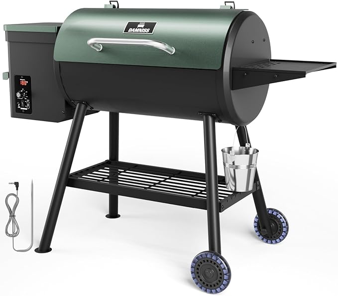 DAMNISS Pellet Smoker Grill Combo, 565 SQ.IN Cooking Area with PID Temperature Control (180-450°F) Electric BBQ Meat Grills & Smokers, Patio Backyard for Roast Outdoor