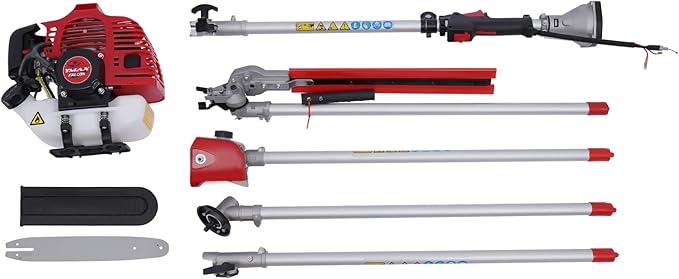 51.7CC 2 Stroke Gas Powered Weed Wacker 4 in 1 Weed Eater Brush Cutter, Gas Weed Trimmer Gas Weedeaters Grass Trimmer for Weed, Brush
