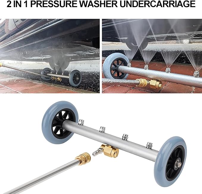 Undercarriage Pressure Washer Cleaner,Water Broom for Power Washer Undercarriage Attachment with Extension Wands,Wash Mitt, 4000 PSI (16 inch Blue)