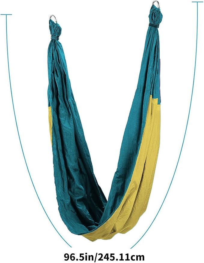 Yoga Hammock for Practice, 1.5m Wide Stretch Fabric Swing, Blue Green Yellow Suspended for P