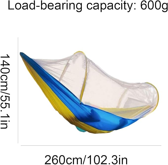 Polyester Hammock Automatic Quick Opening Self-Contained Frame Portable Lightweight Tree Hanging Hammock(Dark-Green)