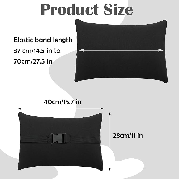 Chaise Lounge Head Resting Pillows, Waterproof Outdoor Pillows | 2 Pack Head Support Pillow with Adjustable Elastic Stripe for Garden Furniture Decorative, White