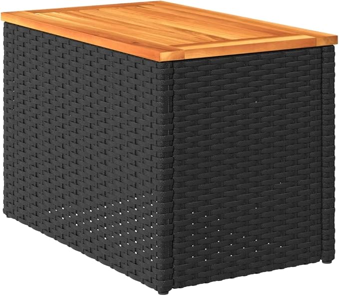 vidaXL Garden Side Table Black and Brown