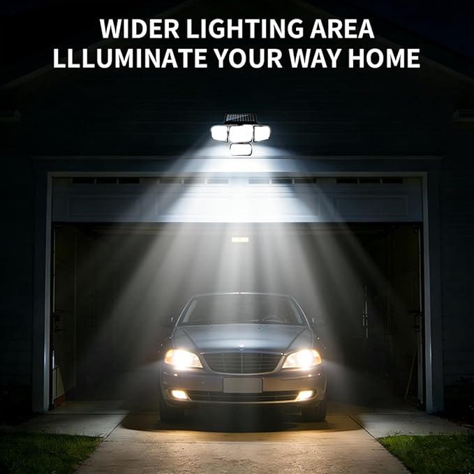 Solar Outdoor Lights, LED Motion Sensor Security Lights, IP65 Waterproof Solar Powered Security Flood Lights, 270°Wide Lighting Angle Wall Light with Sensors for Backyard Yard (2, Black)