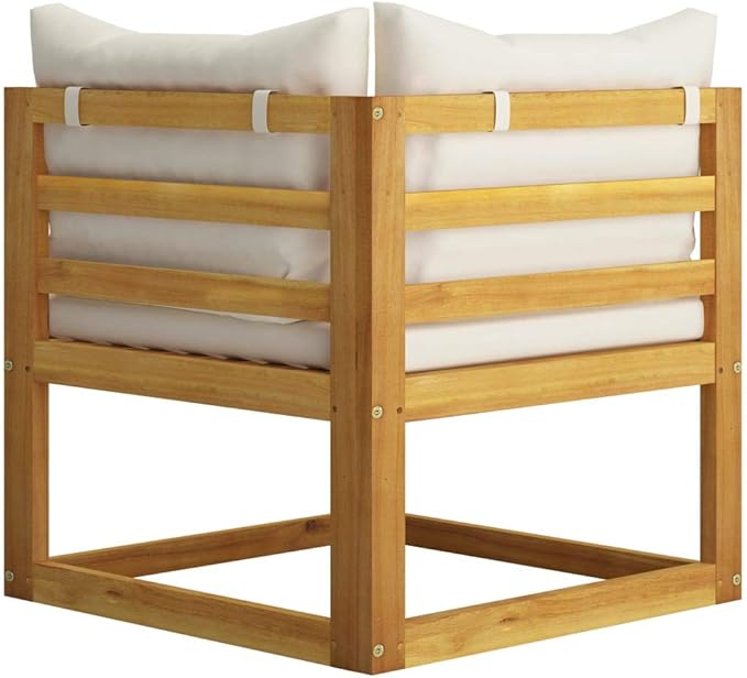 Patio Lounge Set with Cushion,Outdoor Patio Furniture,Outdoor Chat Conversation Set,Garden Furniture Sets,for Patio,Backyard,Garden,Outdoor,7 Piece Cream Solid Acacia Wood