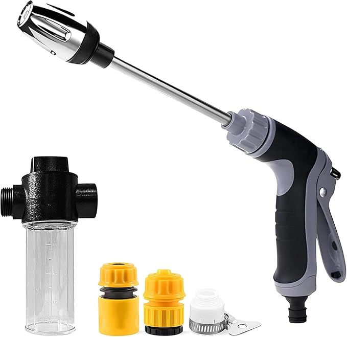 Pressure Washer 15x More Powerful Than Hoses, Handheld Power Washer with 360° Rotating Nozzle, 3 Spray Modes, Tool-Free Installation-Driveway & Outdoor Cleaning