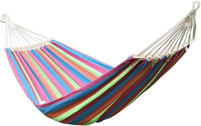 Camping Hammock Bed Thick Canvas Hammock Swing with Carrying Bag for Summer Camping Travelling Hiking Picnic Load Capacity Up to 150 Kg Hammock Swing (Color : B, Size : 200 * 100cm)
