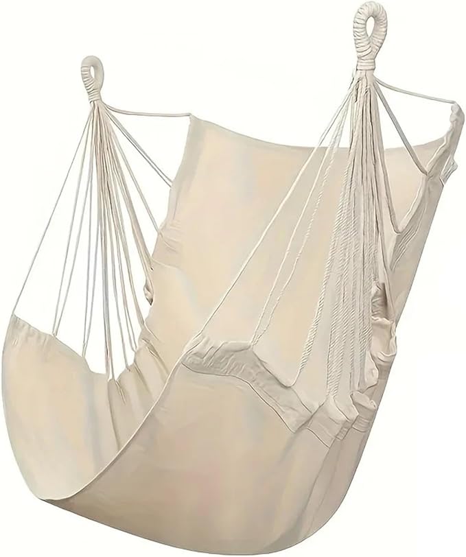 Compatible for 1pc Leisure Fabric Hammock Chair Outdoor Swing Dormitory Anti Rollover(White)
