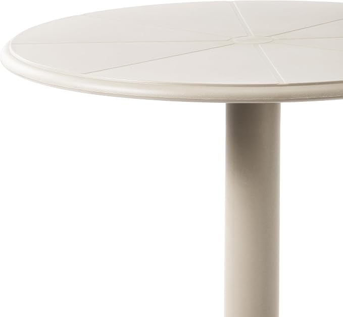 WestinTrends Playa 23.5" Outdoor Polypropylene Resin Round Patio Bistro Dining Table for 2, Sand