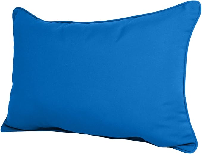 Comfort Classics 22W x 14D x 4H Sunbrella Outdoor Lumbar Pillow in Pacific Blue Made in USA