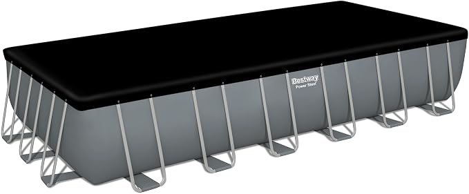 Bestway: Power Steel - Rectangular Swimming Pool Set - 24' x 12' x 52", Above Ground, Tritech Construction, Filter Pump, Ladder & Cover, 7937 Gal.
