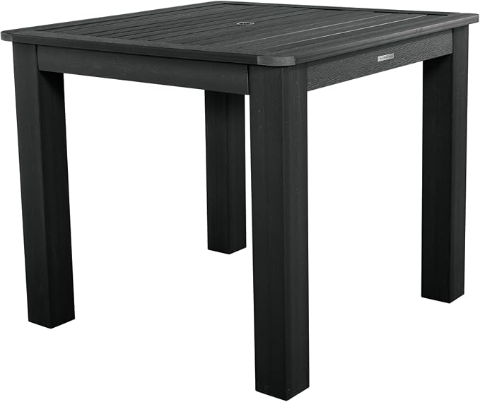 Highwood 5-Piece Weatherly Square Counter Height Dining Set, 42 by 42-Inch, Black