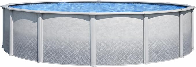 Lake Effect Pools 'Lifestyle' 18 ft Round Above Ground Swimming Pool | 54 Inch Resin Protected Steel Sided Walls | Bundle Includes: 25 Gauge Overlap Liner & Widemouth Skimmer