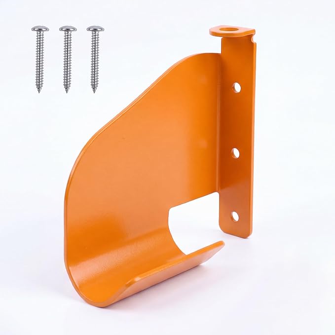 Chainsaw Hanger Holder – 304 Stainless Steel Wall Mount Bracket, Heavy Gauge, Powder-Coated Orange, Fits Stihl 009 011 200T 201T 024 026 360 362 044 660 661, Poulan, Poulan Pro, Husqvarna