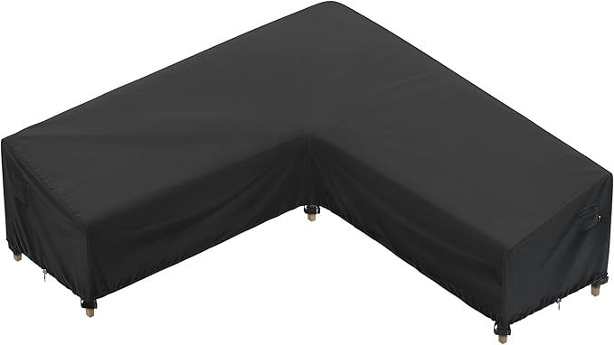 iBirdie Outdoor Sectional Cover fit 105" x 105", 104" x 104", 103" x 103" L-Shaped Patio Sofa, Waterproof Weatherproof 600D Heavy Duty Garden Furniture Cover for Outside L Shape Couch