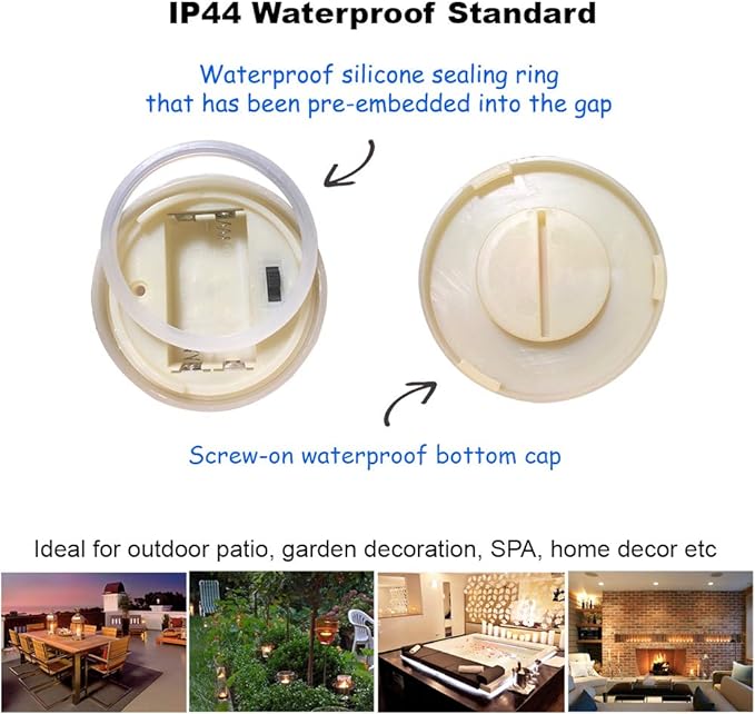 3PCS 4" 5" 6" Outdoor Waterproof LED Pillar Candles with Remote & Timer/Large Battery Operated Flickering Flameless Plastic Fake Candles for Outside Patio Decorative Hanging Lantern Home Decor