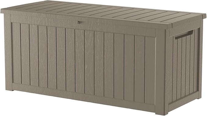 200 Gallon Outdoor Storage Box, Large Storage Deck Box for Patio Furniture Accessories, Garden Tools, Indoor Storage for Cushion, Black, Grey
