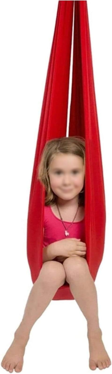 Therapy Swing Sensory Cuddle Hammock Home Outdoor for Kids Child and Teens Autism ADHD Aspergers Load Up to 440LB with Special Needs Children Toy Swing (Color : Red, Size : 100 x 280 cm)