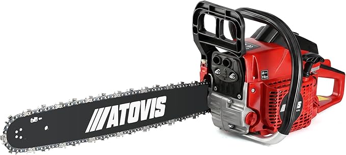62CC 20-Inch Gas Chainsaw 2-Cycle Top Handle Powered Chainsaws Professional Petrol Handheld Cordless Chain Saw for Trees Cutting, Wood Cutting, Farm and Garden Use