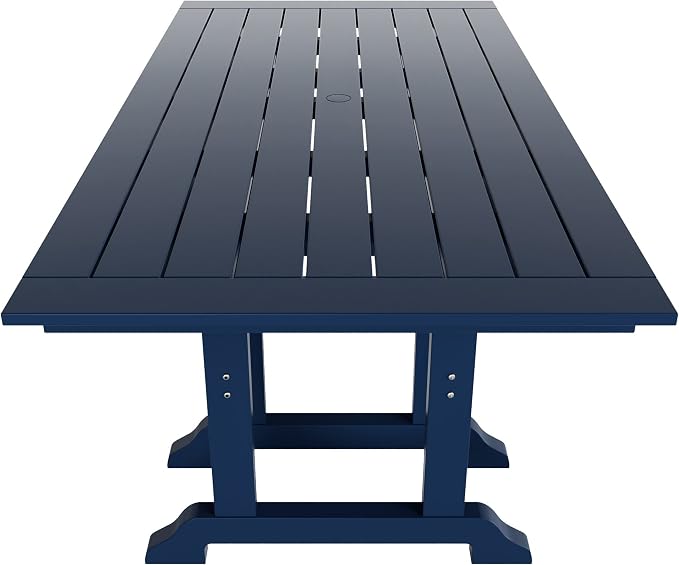 HDPE Laguna 38" X 73" Rectangular Dining Table,Navy Blue
