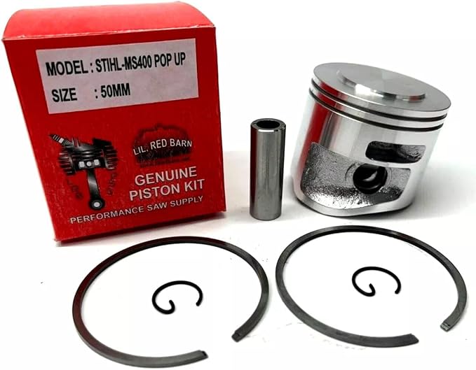 Pop Up Piston Kit Compatible with Stihl MS400, MS400C Chainsaws, 50mm Replaces # 1140-030-2014 Extra Compression and Power!