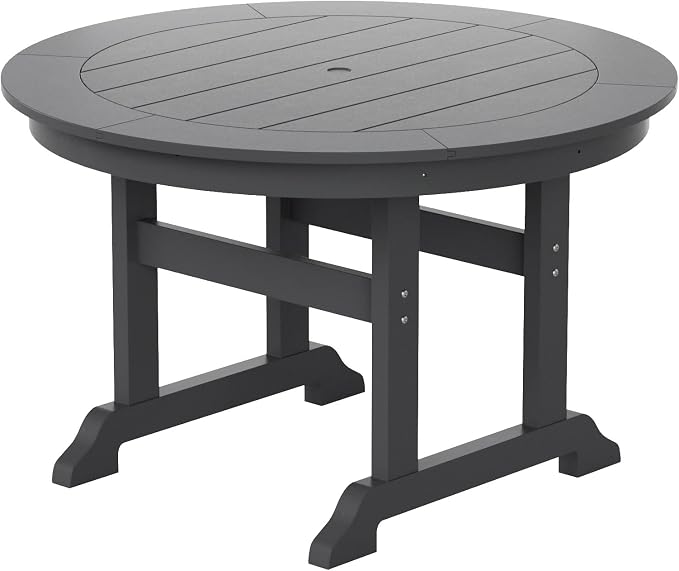 HDPE Laguna 47" Round Dining Table,Gray