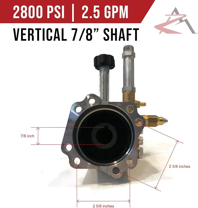 The ROP Shop OEM AR 7/8" Shaft 2800 PSI Vertical Pressure Washer Pump for Craftsman 020236-0