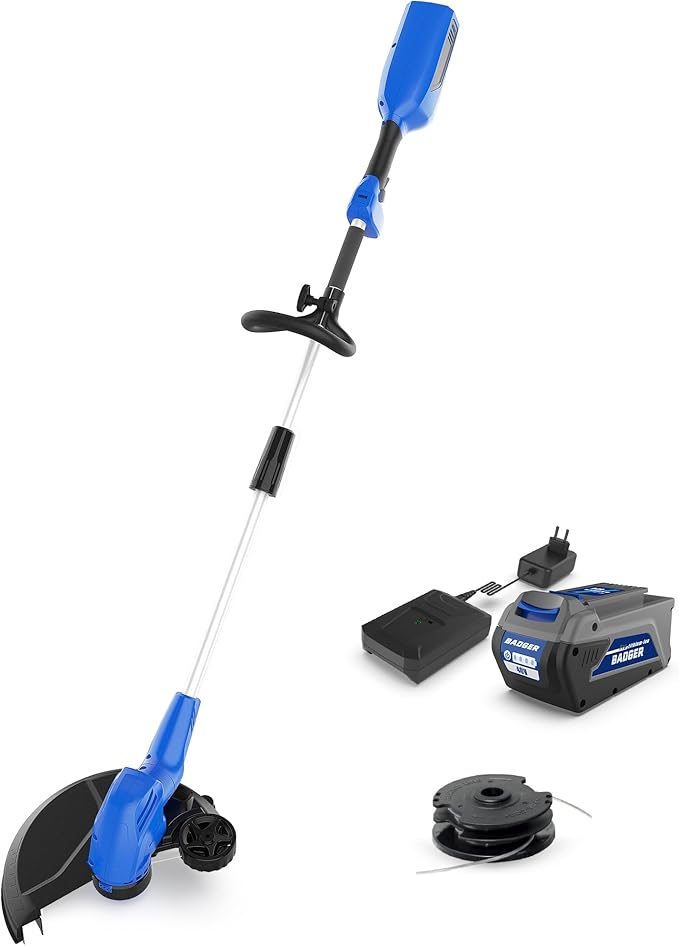 Wild Badger Power Weed Wacker 40V 13'' Cordless 2 in 1 String Trimmer/Edger with Auto Feed, 2.0Ah Battery and Charger, 2 Pack Trimmer Line