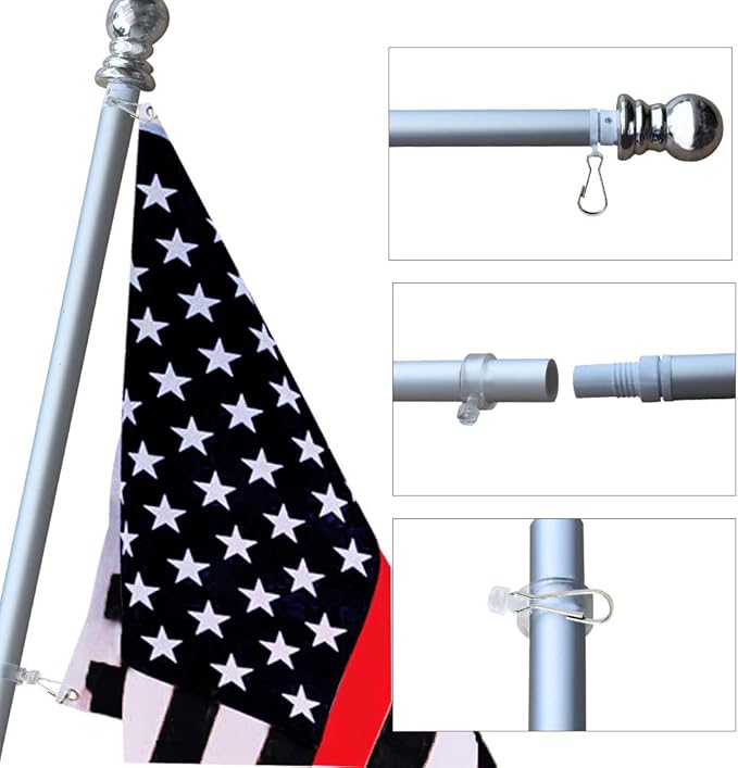 3X5ft Thin Blue Line Police & Thin Red Line Firefighter Flag Embroidered American Flag Brass Grommets Respect Honoring Law Enforcement Officers First Responder USA Flag