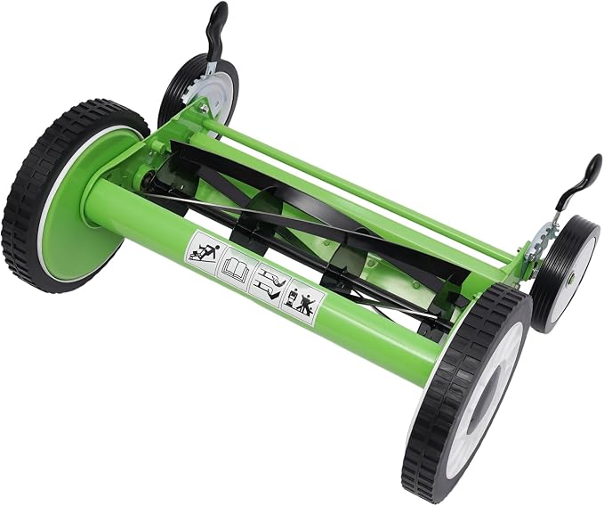 16-Inch Manual Lawn Mower, Adjustable Heights & Efficient Grass Catcher with Collection Bag Push Reel Lawn Mower Push Lawn Sweeper for Garden Yard Park (16-Inch Sweeper)