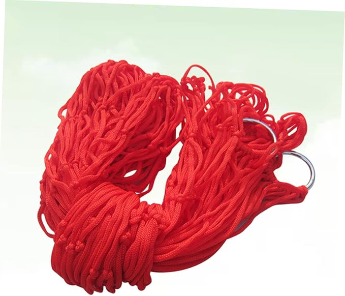Nylon Camping Hammock Mosquito Net Portable Swing Bed for Outdoor Leisure Hiking Hunting Red