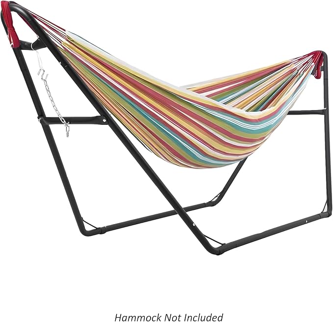 Universal Heavy-Duty Steel Hammock Stand, 130 * 40 * 51in for 2 People, Portable Design,for 9.5 to 14 ft Hammocks,Ideal for Outdoor Balconies, porches, patios, Decks and backyards.
