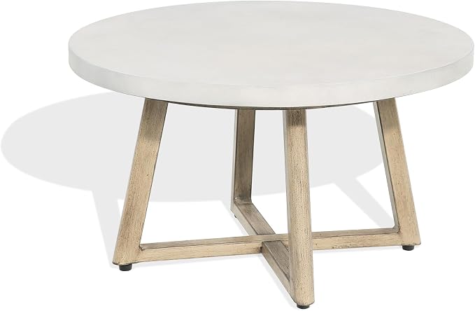 Ulax furniture Outdoor Concrete Coffee Table, Patio Side Table for Indoor/Outdoor
