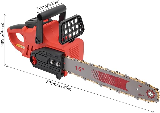 Electric Cordless Chainsaw Battery-Chainsaw 800W Batteries 2-Chains Cordless-Chainsaw With Battery And Charger with Auto-Lubrication for Wood Cutting Chainsaw Battery Powered Chainsaw