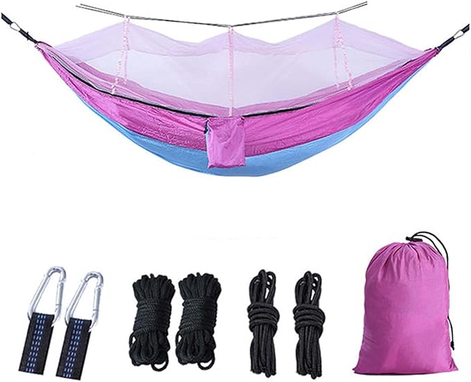 Hammocks for Outside 2 Person with Mosquito Net, Inside Hammock for Bedroom, Portable Hammock with Mosquito Net, Quick Dry Hammock, for Travel Patio Garden